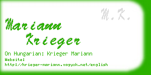 mariann krieger business card